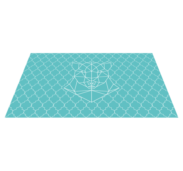 Alfombra vinílica animales diseño geométrico de oso - TenVinilo