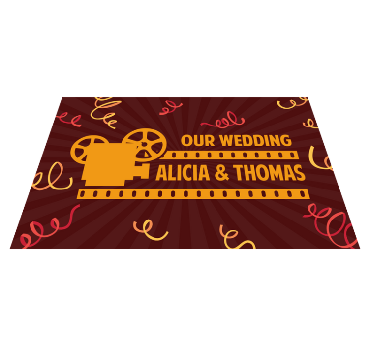 Alfombra vinílica personalizable motivo boda - TenVinilo