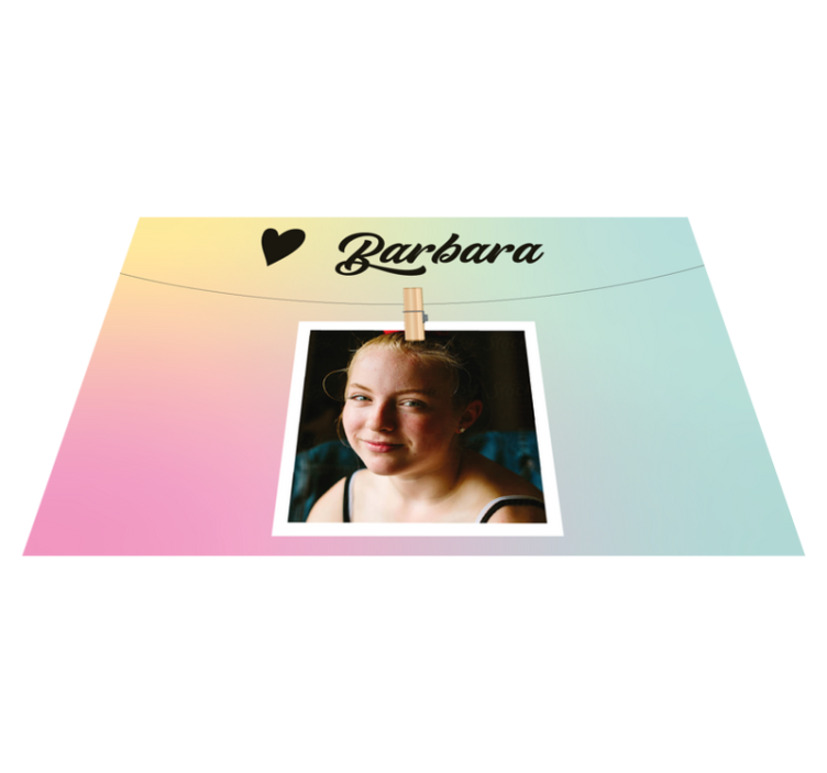 Alfombra vinílica con nombre Comunión con foto - TenVinilo