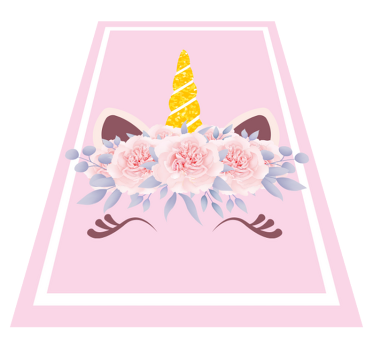 Alfombra vinílica infantil magia floral de unicornio - TenVinilo