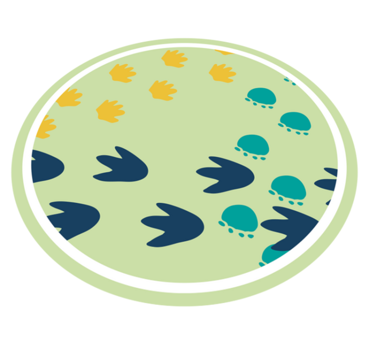 Alfombra vinílica infantil diseño de huellas de dinosaurio - TenVinilo