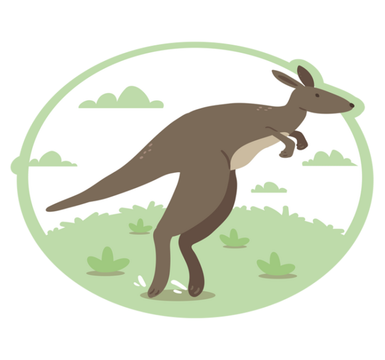 Alfombra vinílica infantil salto de canguro - TenVinilo