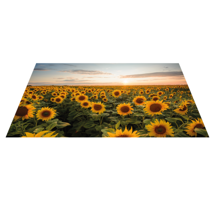 Alfombra vinílica flores serenidad del campo de girasoles - TenVinilo