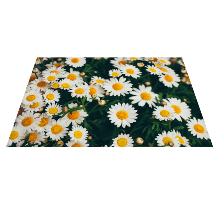 Alfombra vinílica flores estampado floral de margaritas - TenVinilo