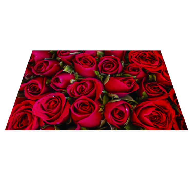 Alfombra vinílica entrada rosas rojas vibrantes - TenVinilo
