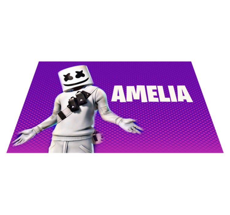 Alfombra vinílica juvenil figura de dj con nombre - TenVinilo