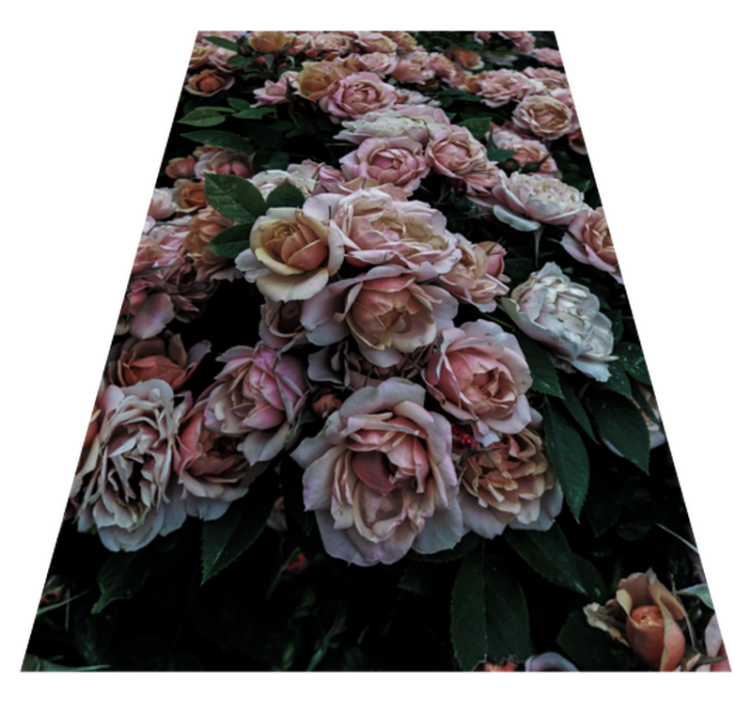 Alfombra vinílica flores elegante arreglo floral - TenVinilo