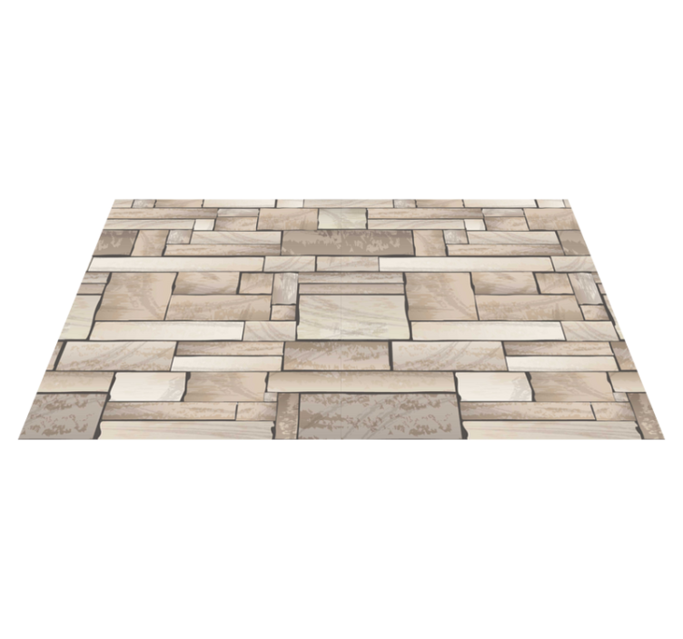 Alfombra vinilo baño de azulejos piedra beige - TenVinilo