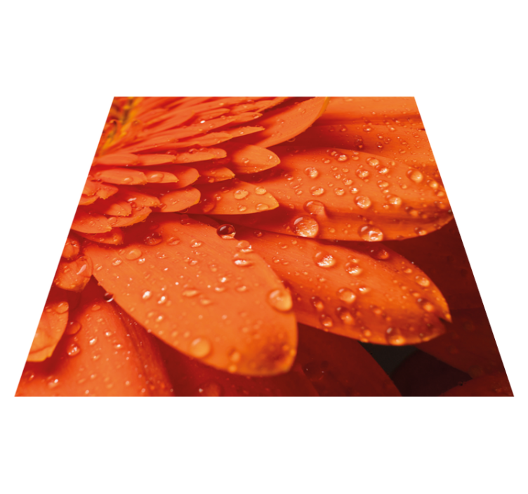 Alfombra vinílica flores pétalos de color naranja brillante - TenVinilo