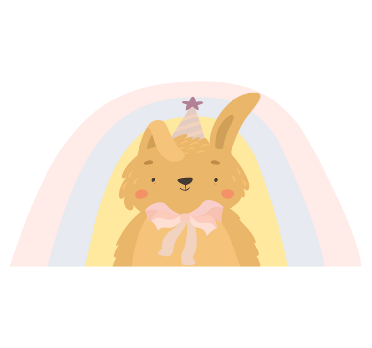 Alfombra vinílica infantil adorable obra de arte de conejito - TenVinilo