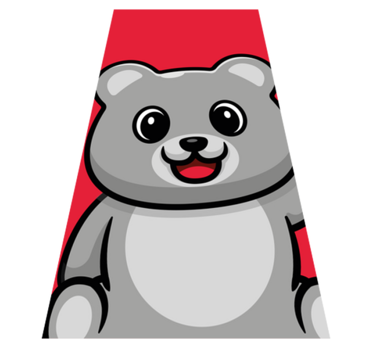 Alfombra vinílica infantil cara de oso alegre - TenVinilo