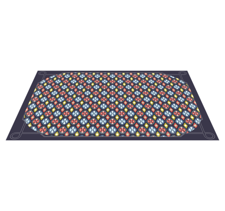 Alfombra vinílica entrada composición de mosaico colorido - TenVinilo