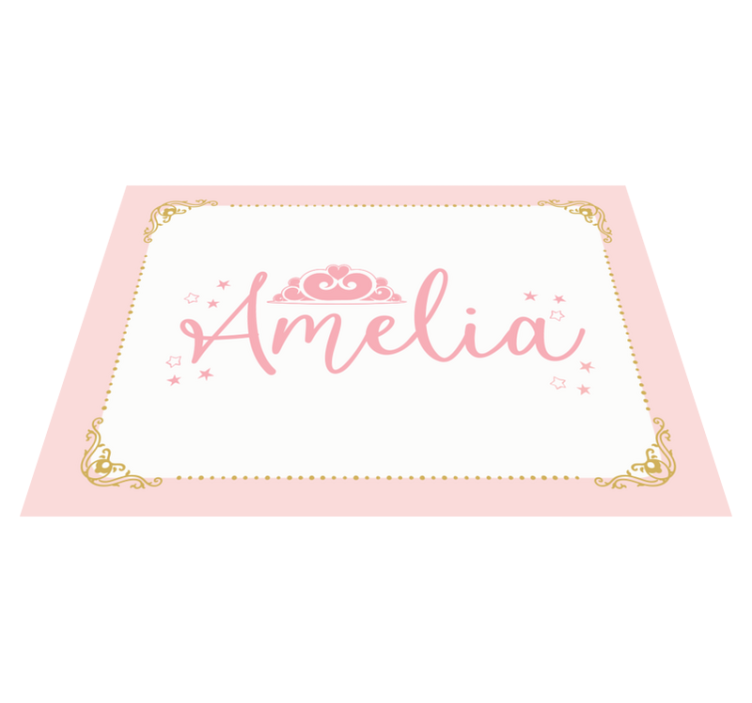 Alfombra vinílica infantil diseño de corona personalizado - TenVinilo
