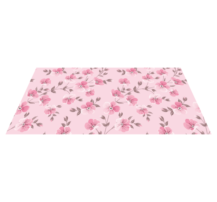Alfombra vinílica flores armonía floral rosa - TenVinilo