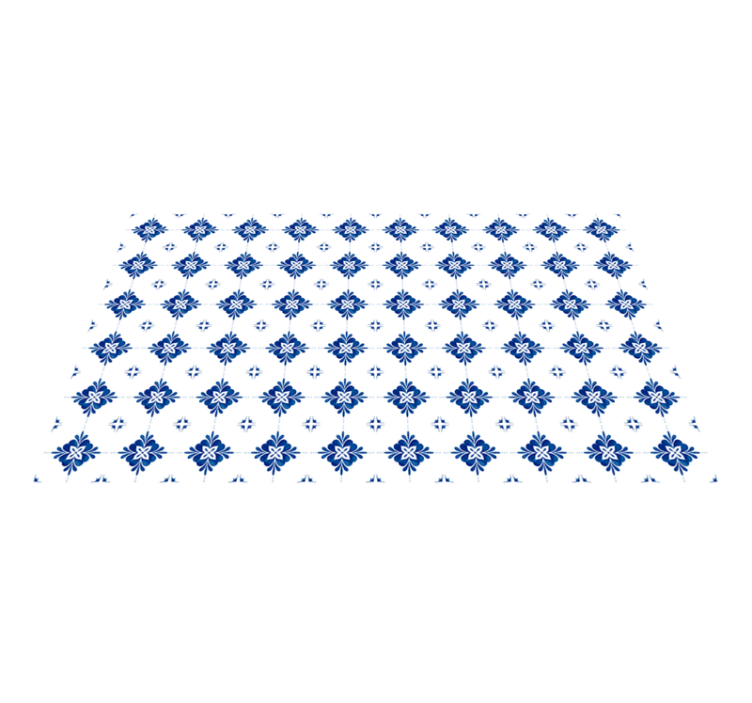 Alfombra hidráulica vinílica motivo floral de cerámica - TenVinilo