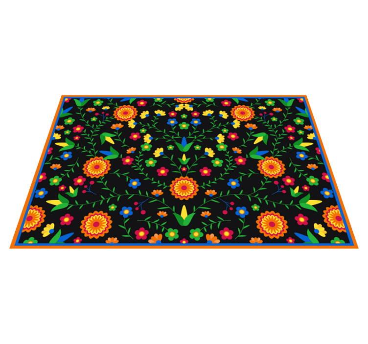 Alfombra vinílica flores motivo de colores vibrantes - TenVinilo