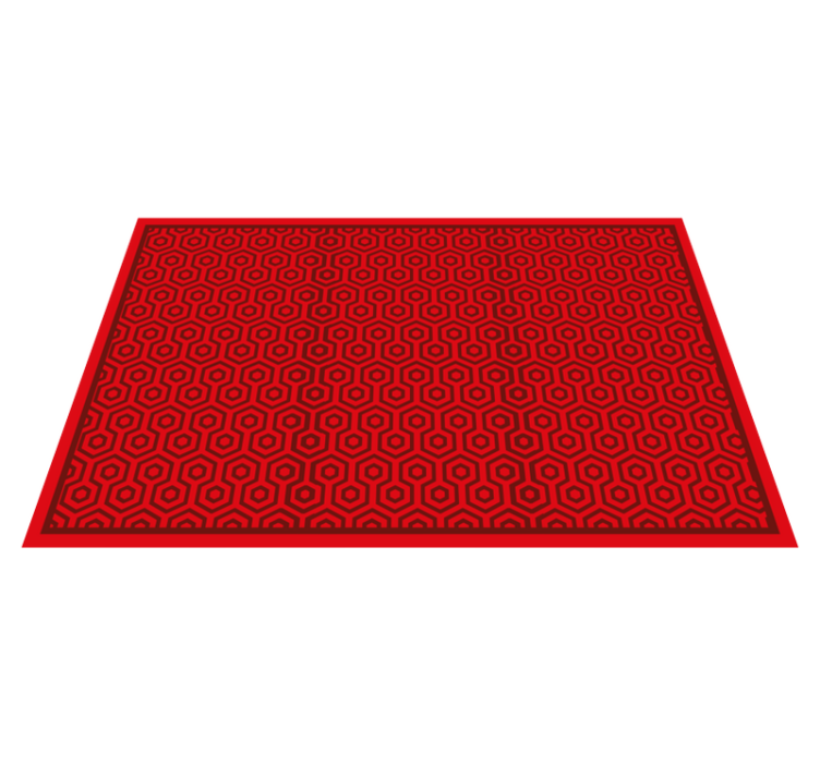 Alfombra vinílica geométrica disposición hexagonal roja - TenVinilo