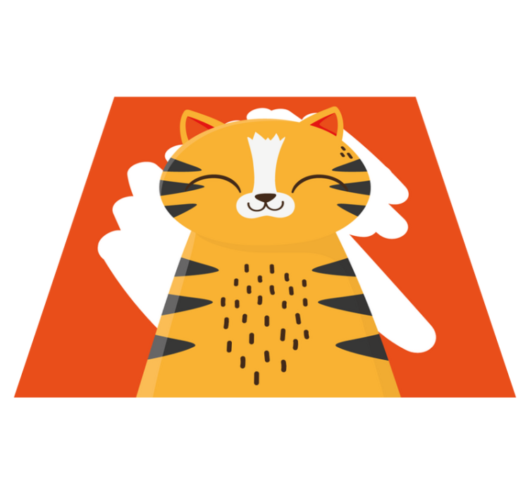 Alfombra vinílica bebé diseño de tigre feliz - TenVinilo