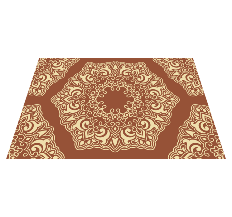 Alfombra vinílica mandala arreglo botánico complejo - TenVinilo