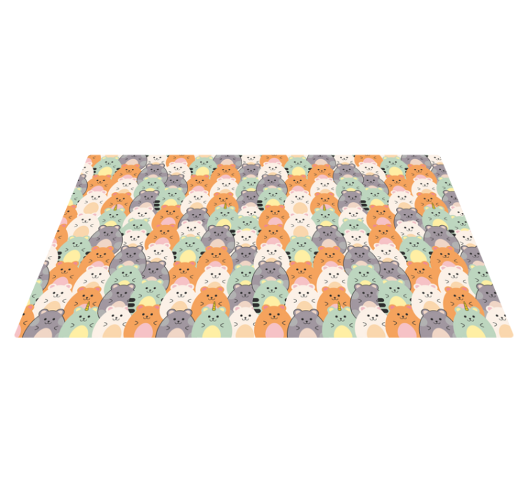 Alfombra vinílica entrada adorables expresiones de animales - TenVinilo