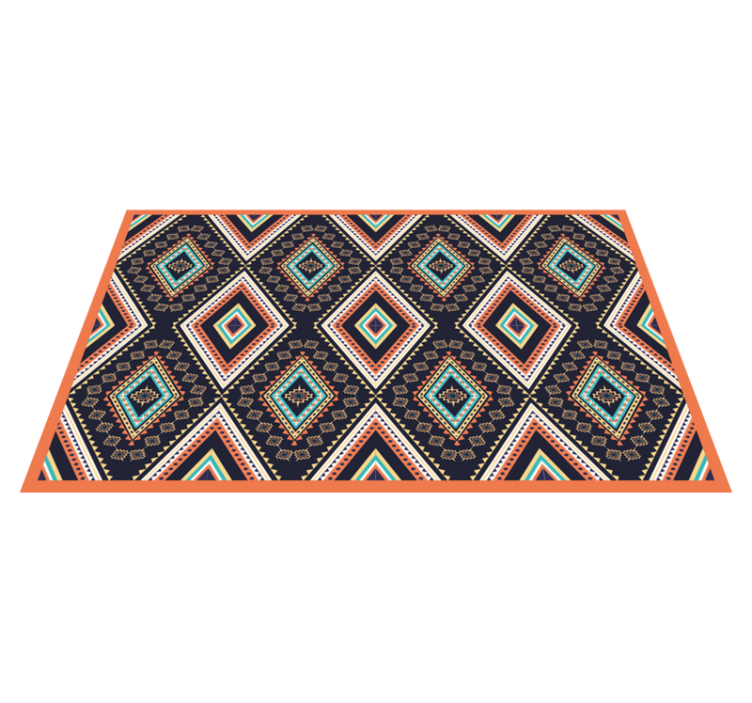 Alfombra vinílica étnica patrón de diamantes coloridos - TenVinilo