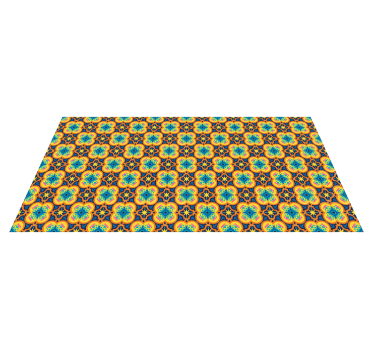 Alfombra vinilo salón ilustración floral animada - TenVinilo