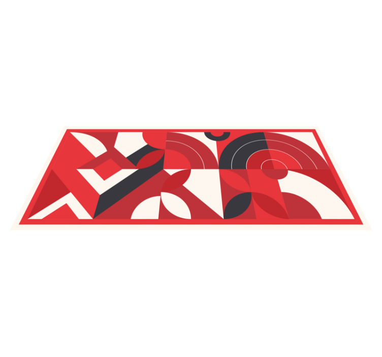 Alfombra de vinilo geométrica Arte geométrico rojo - TenVinilo