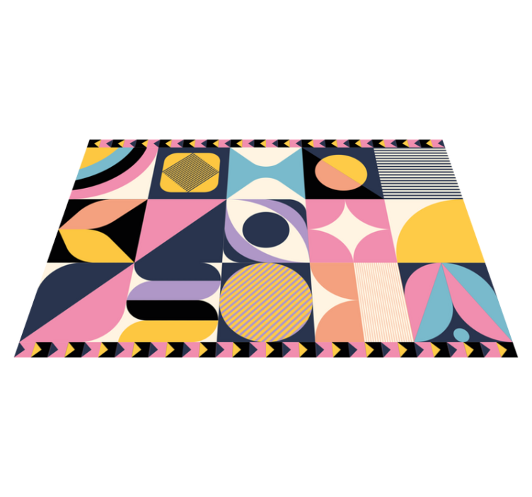 Alfombra vinílica geométrica segmentos de color - TenVinilo
