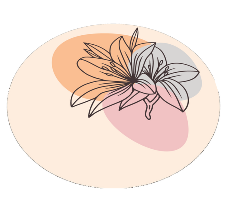 Alfombra vinílica redonda acento floral de lirio - TenVinilo