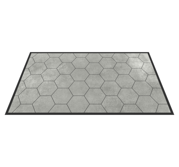 Alfombra vinilo baño motivo gris hexagonal - TenVinilo