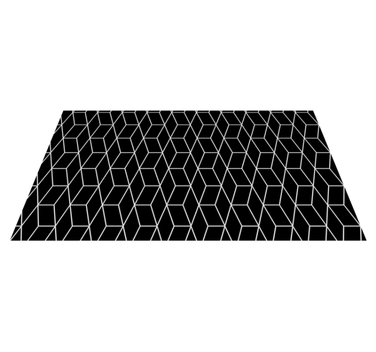 Alfombra vinílica geométrica patrón hexagonal negro - TenVinilo