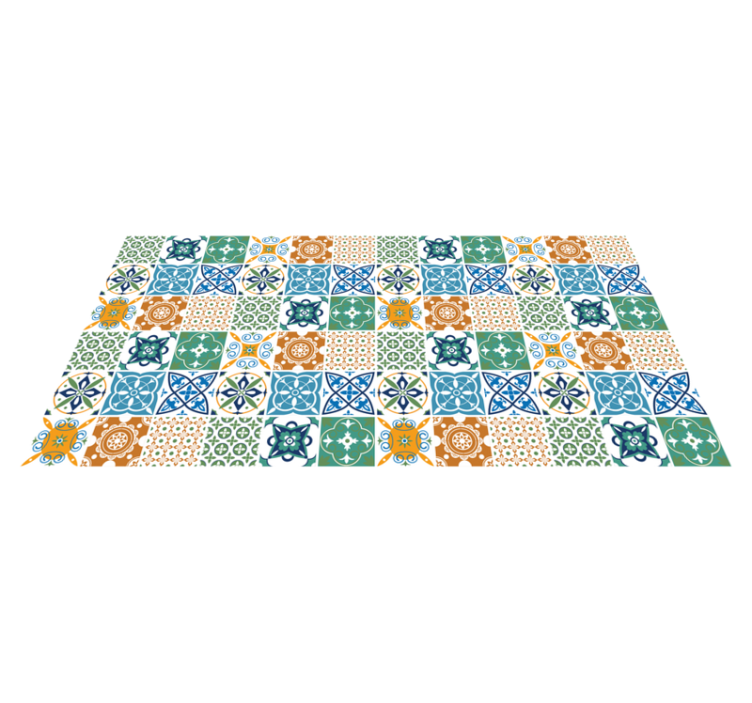 Alfombra vinilo cocina azulejos coloridos porcelana - TenVinilo