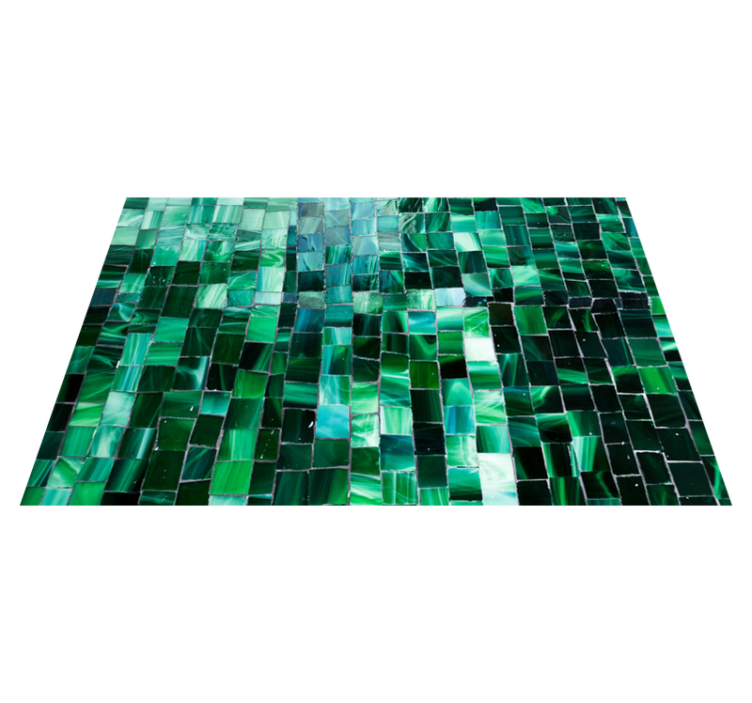 Alfombra vinílica mosaico baldosas de mosaico verde - TenVinilo