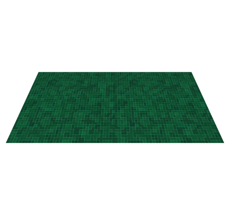 Alfombra vinílica geométrica patrón de cuadrícula verde - TenVinilo