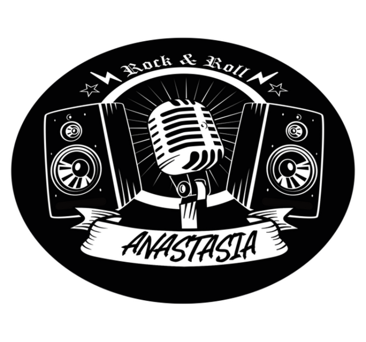 Alfombra vinílica juvenil rock and roll con nombre - TenVinilo