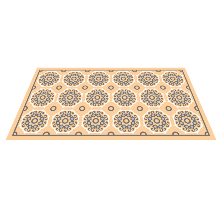 Alfombra hidráulica vinílica motivo de mandala geométrico - TenVinilo