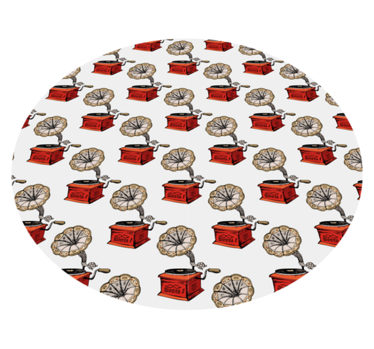 Alfombra vinílica textura cajas de música retro - TenVinilo