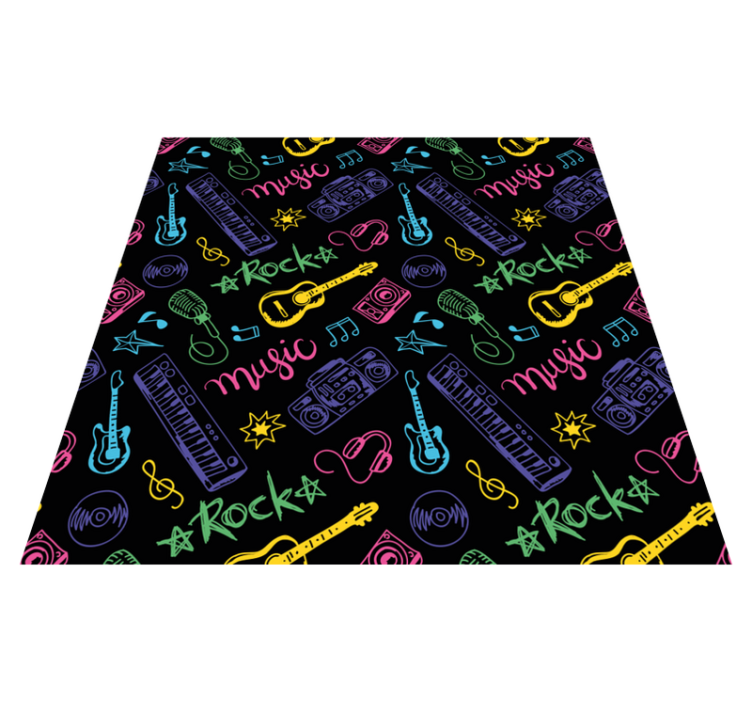 Alfombra vinílica infantil tema musical colorido - TenVinilo
