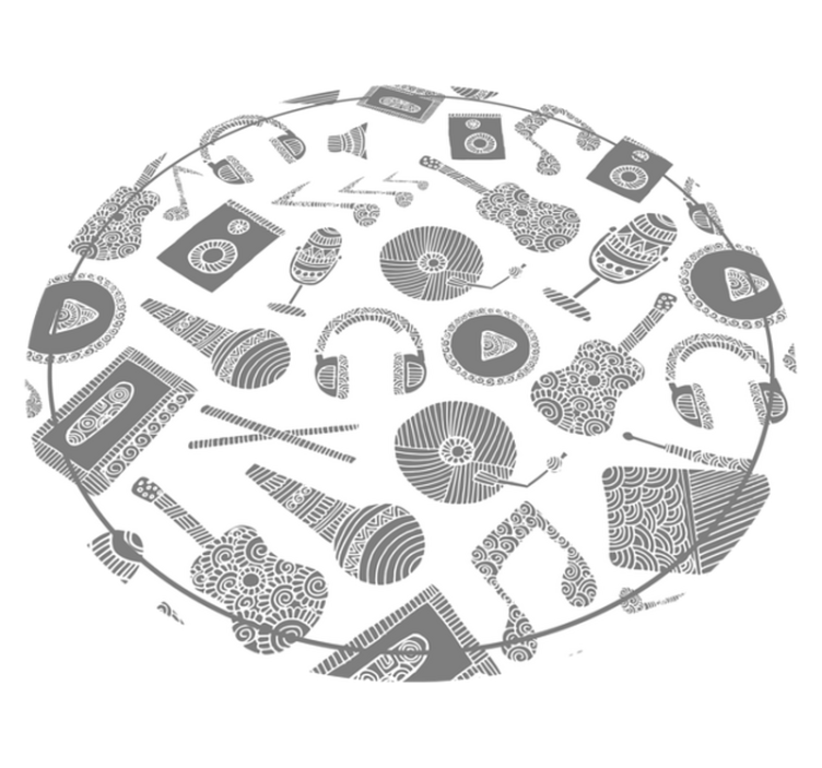 Alfombra vinílica infantil de instrumentos musicales - TenVinilo