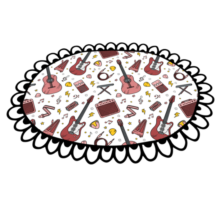 Alfombra vinílica infantil motivo de elementos musicales - TenVinilo
