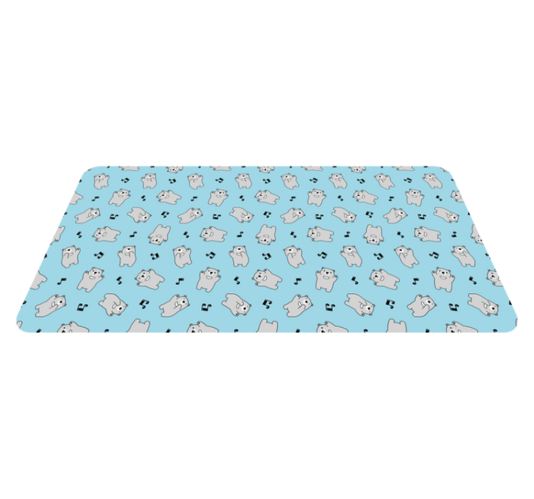 Alfombra vinílica bebé lindos personajes de osos - TenVinilo