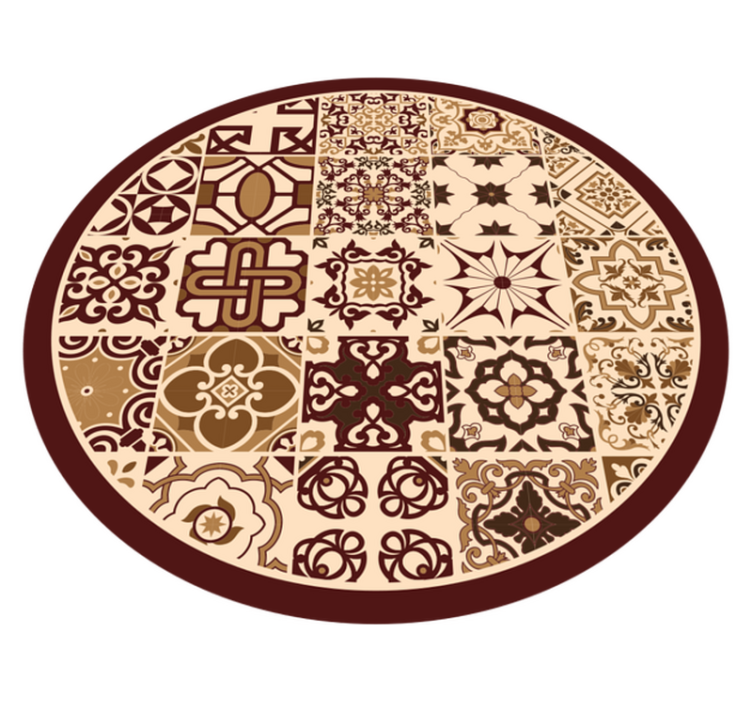 Alfombra hidráulica vinílica composiciones mosaico vibrante - TenVinilo