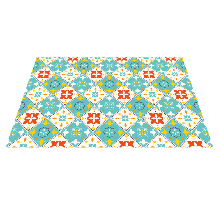 Alfombra hidráulica vinílica estilo inspirado en plantas - TenVinilo