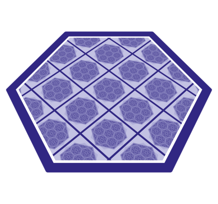 Alfombra vinilo baño patrón hexagonal morado - TenVinilo