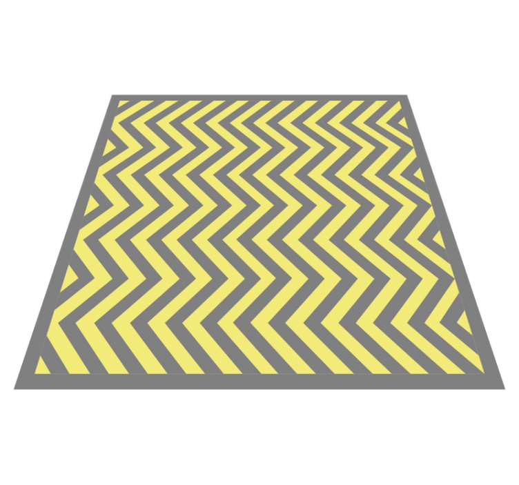 Alfombra vinílica rayas en zigzag amarillo y gris - TenVinilo