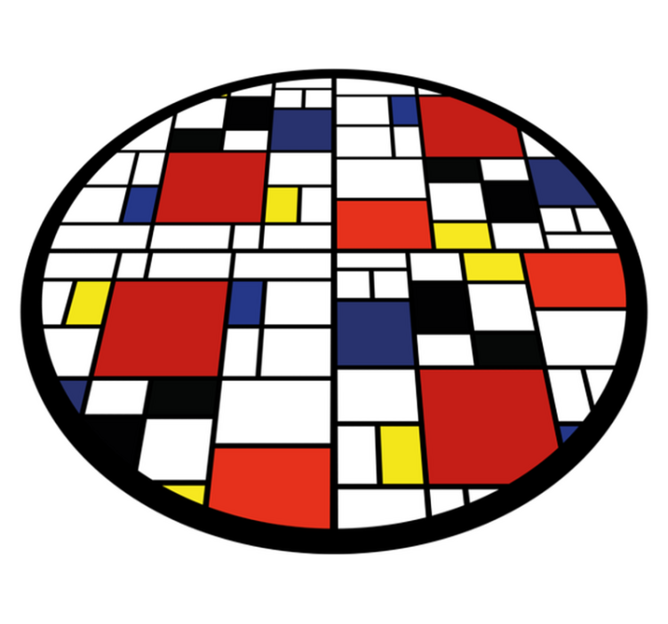 Alfombra vinílica moderna diseño a bloques de color - TenVinilo