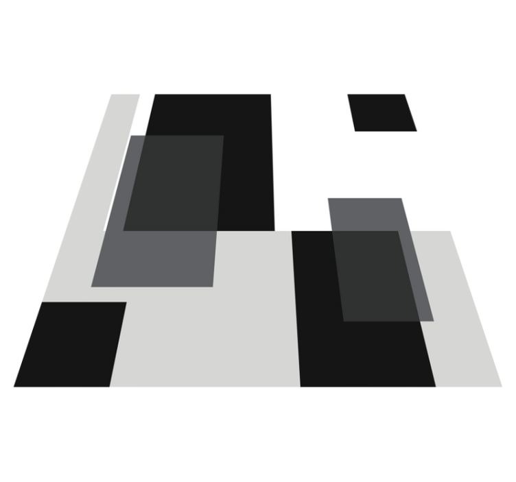 Alfombra vinílica minimalista diseño cuadrado monocromático - TenVinilo