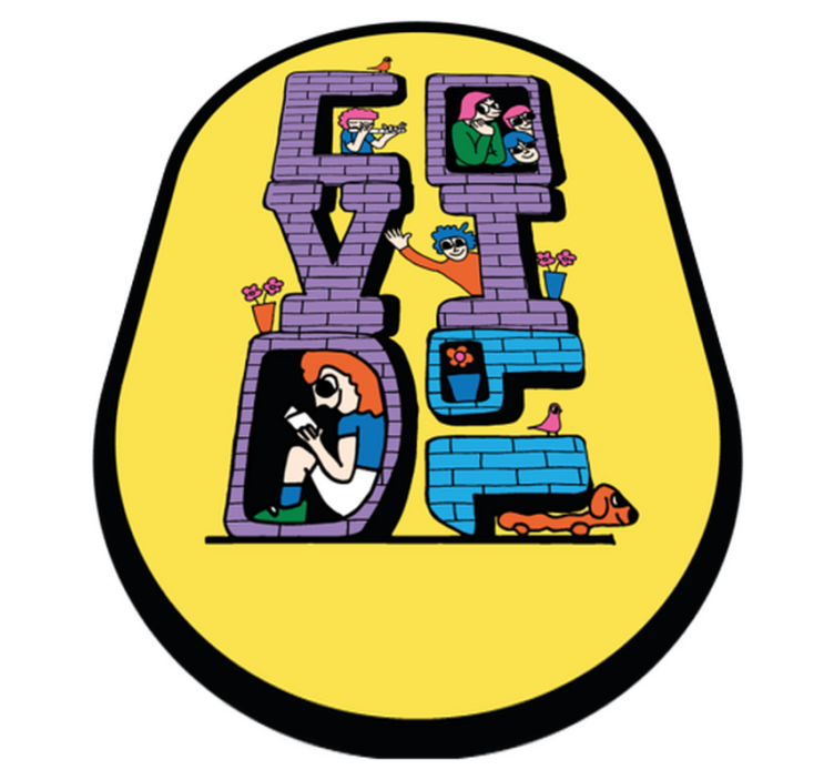 Alfombra vinílica infantil personajes en casa - TenVinilo