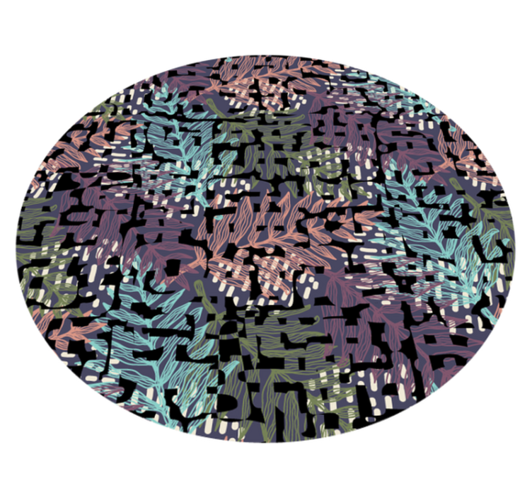 Alfombra vinílica flores elementos botánicos frondosos - TenVinilo