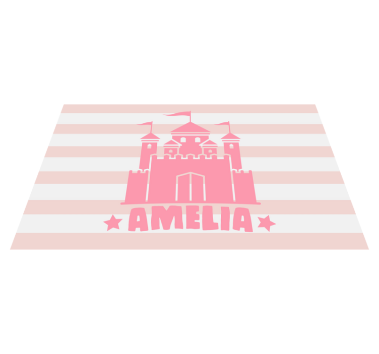 Alfombra vinílica infantil personalizada de castillo - TenVinilo